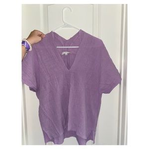 Karlie lavender linen shirt